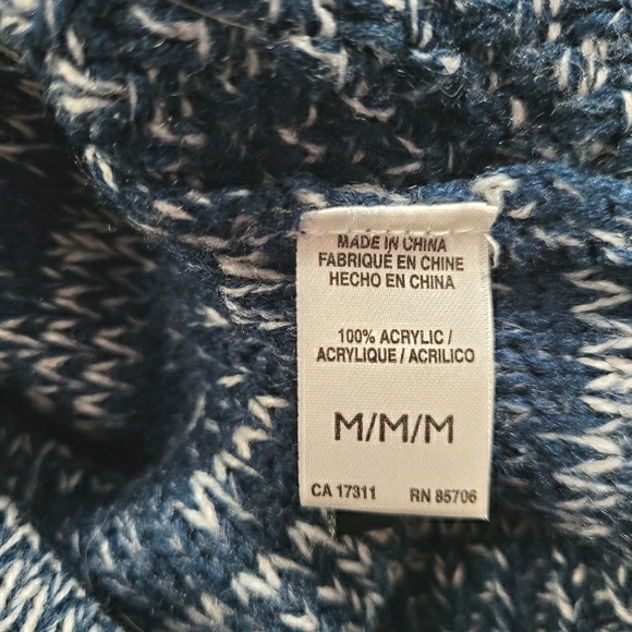 BUFFALO DAVID BITTON Blue Knit Pull Over Sweater Size M - Picture 7 of 7